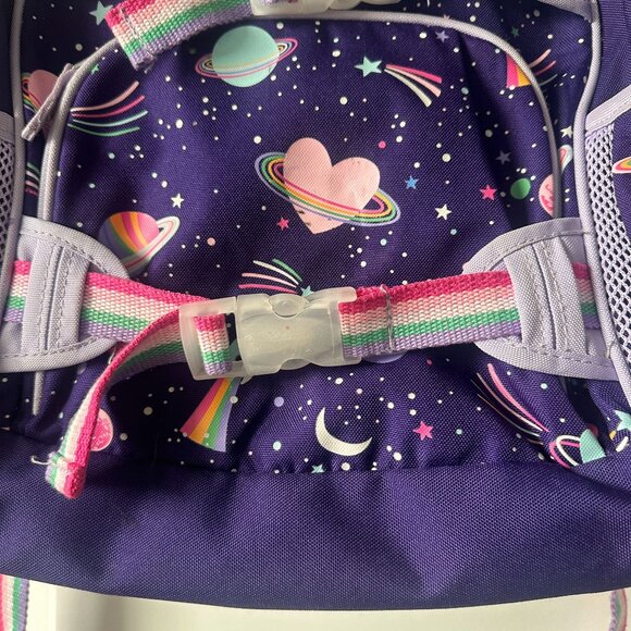 Pottery Barn Kids Mackenzie Rainbow Heart Galaxy Glow-in-the-Dark Backpack Large - Picture 9 of 14